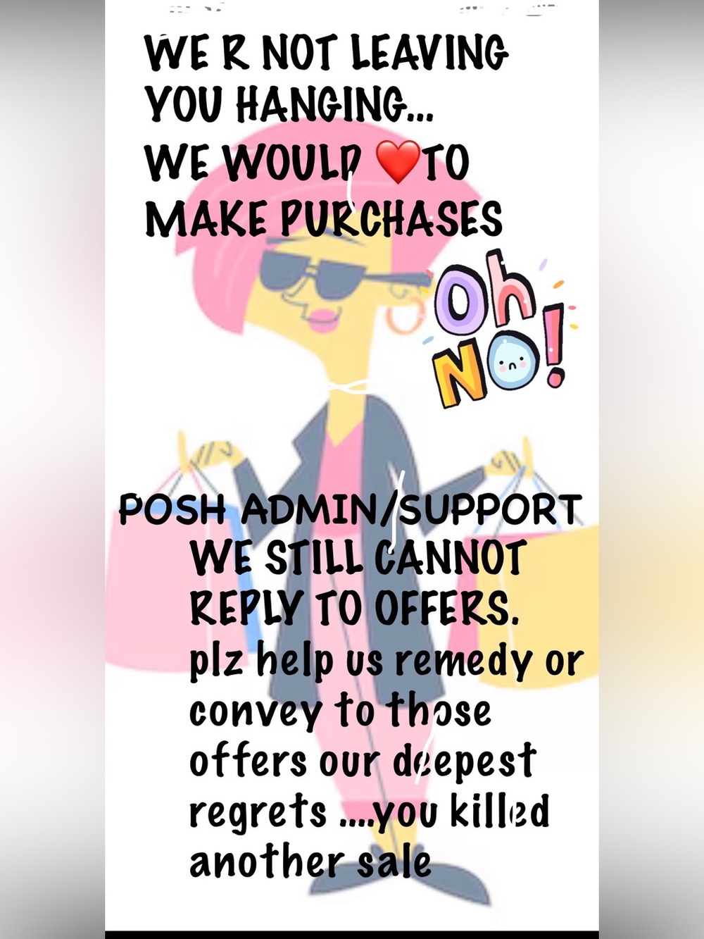 WE’RE NOT LEAVING U HANGING?💔
@POSHMARKAPP @POSHMARKSUPPORT